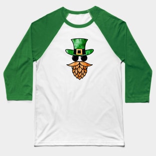 Beer Lover's Hipster Hops Leprechaun for St. Patick's Day Baseball T-Shirt